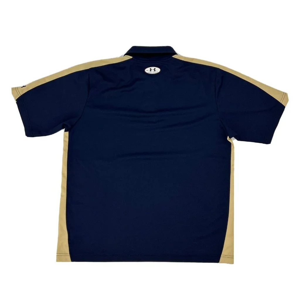 Men's Under Armour HeatGear Short Sleeve Polo Shirt Blue L Pitt‎ Panthers